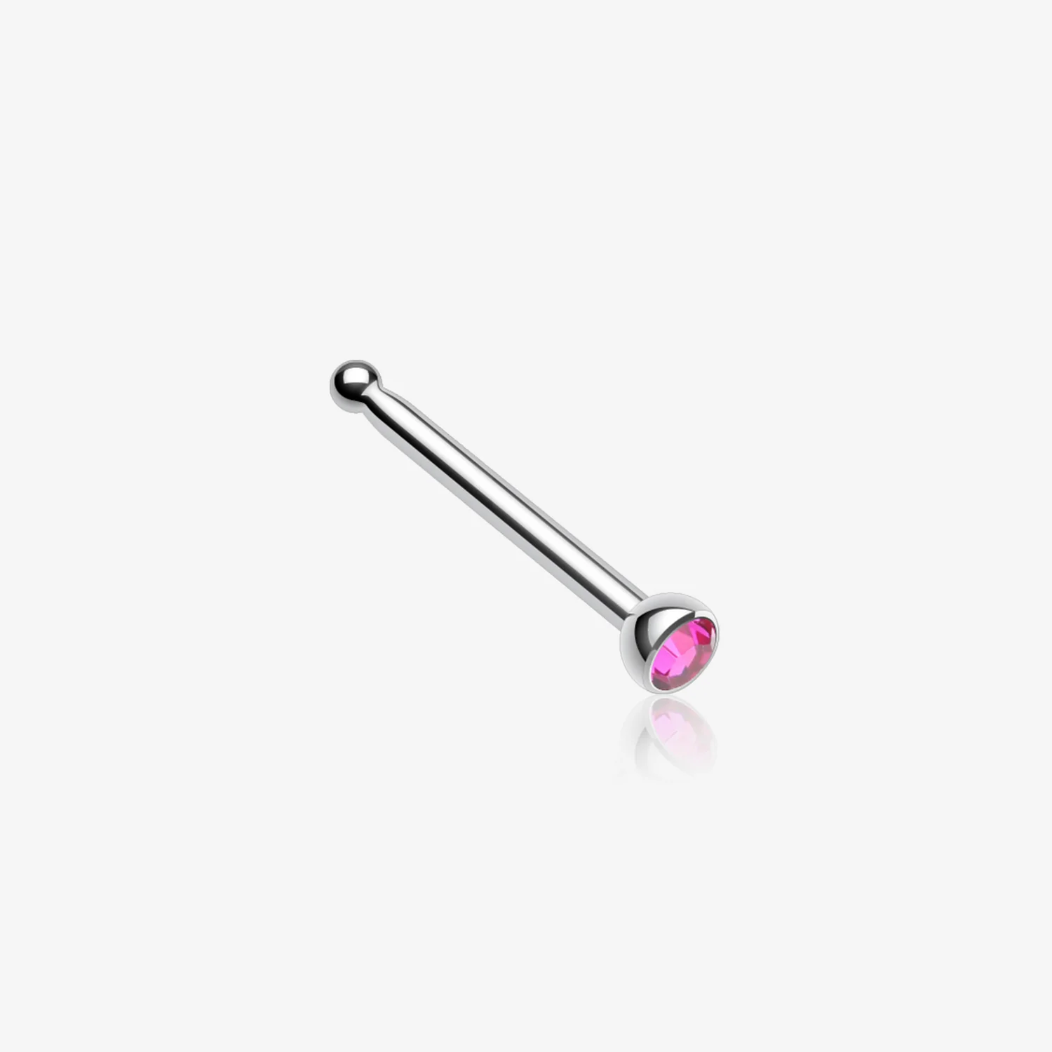Press Fit Gem Top Steel Nose Stud Ring