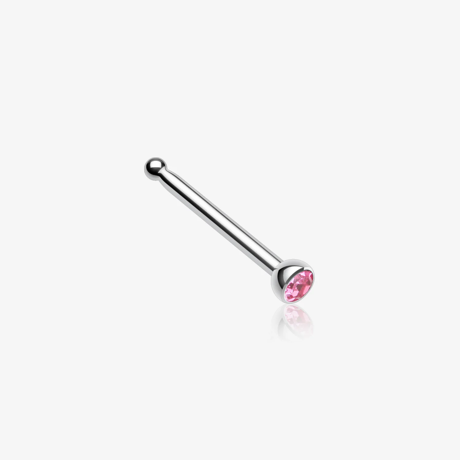 Press Fit Gem Top Steel Nose Stud Ring