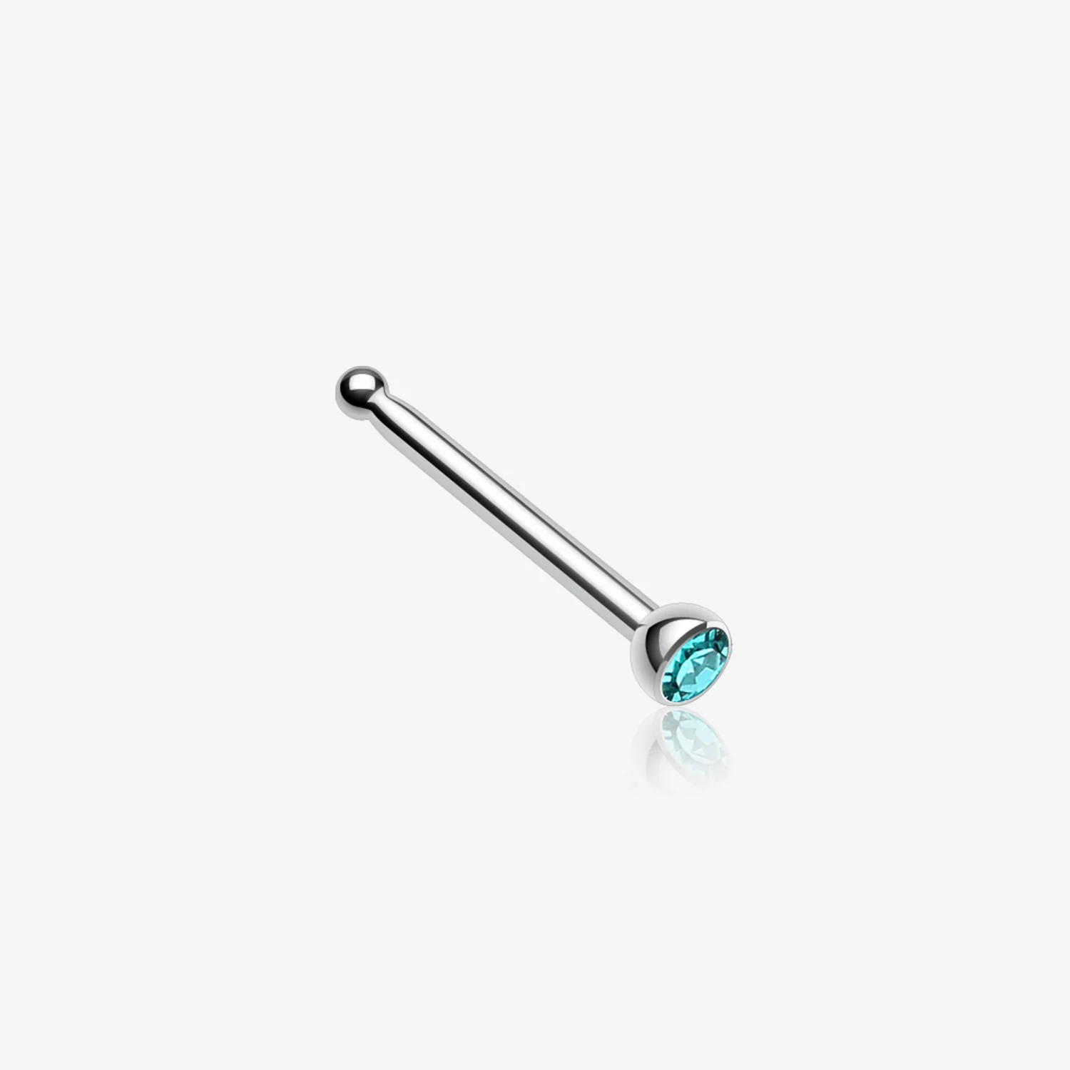 Press Fit Gem Top Steel Nose Stud Ring