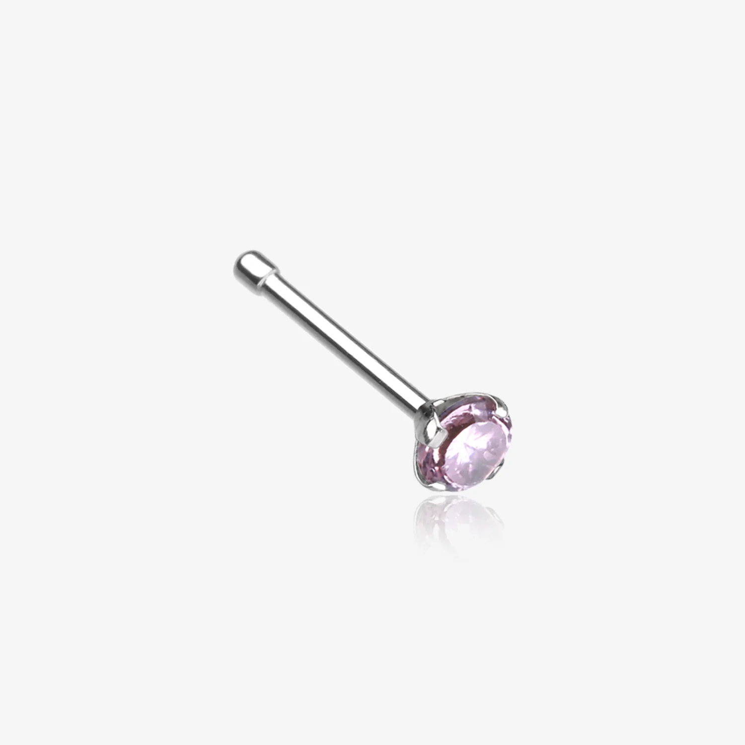 Prong Set Gem Top Steel Nose Stud Ring