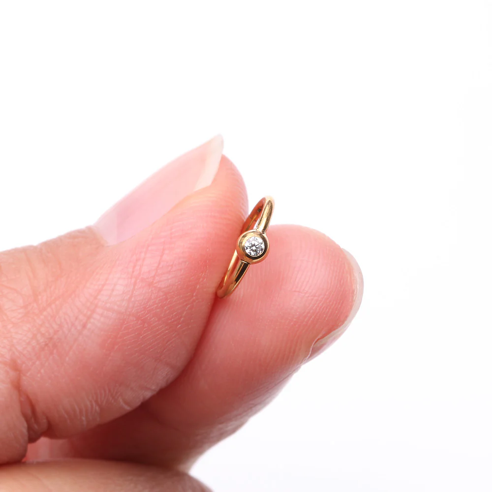 Pure24K Implant Grade Titanium Gem Ball CBR Style Seamless Clicker Hoop Ring - Image 3