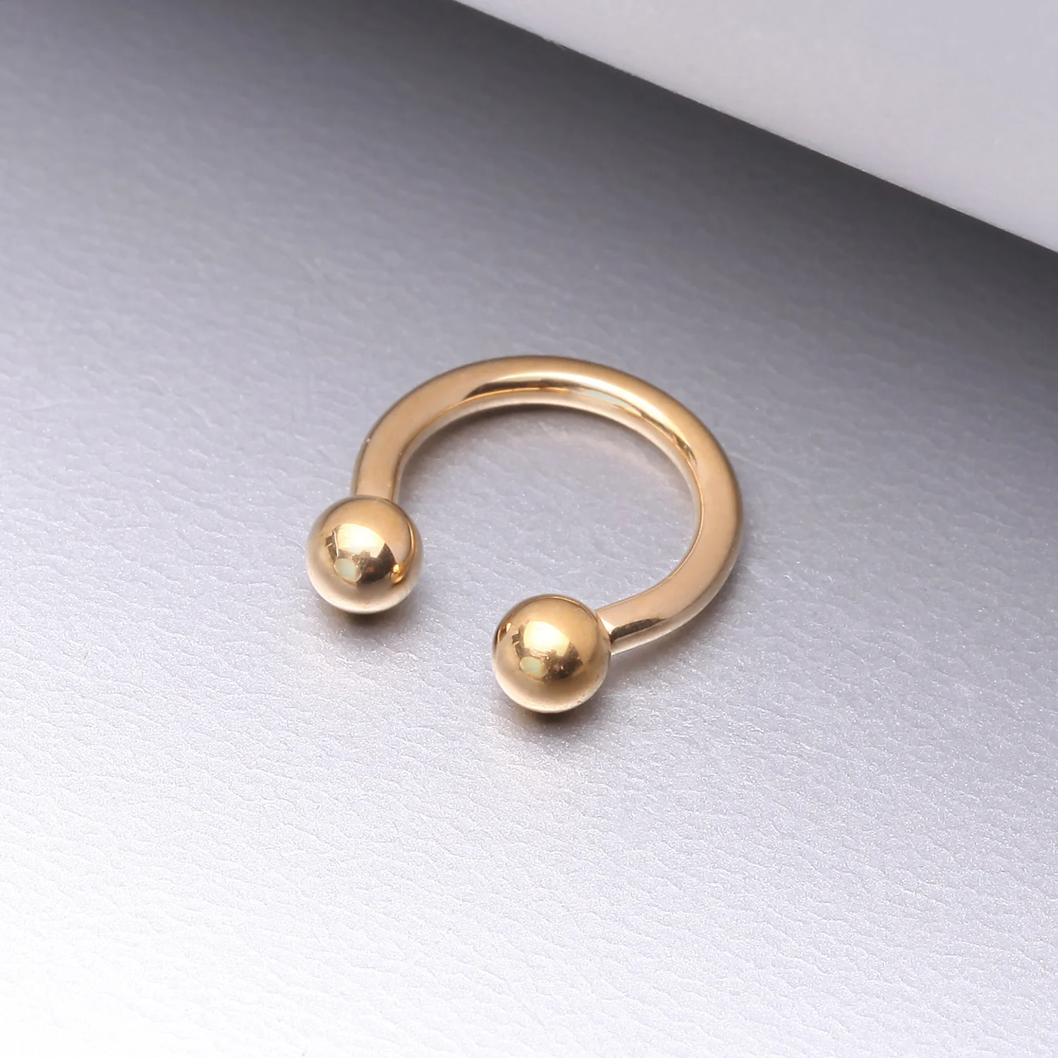 Pure24K Implant Grade Titanium Internally Threaded Horseshoe Barbell - Image 2