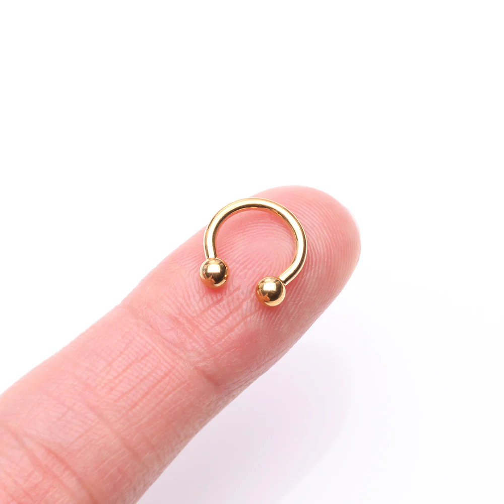 Pure24K Implant Grade Titanium Internally Threaded Horseshoe Barbell - Image 3