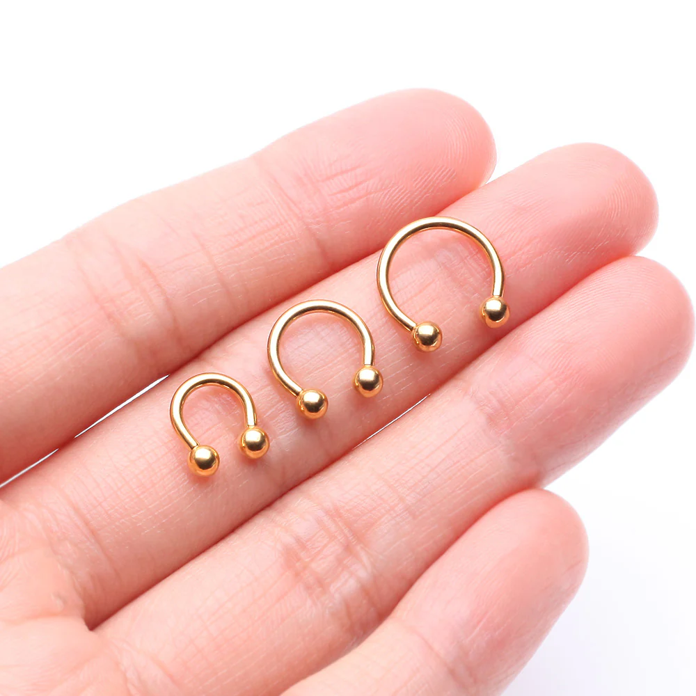 Pure24K Implant Grade Titanium Internally Threaded Horseshoe Barbell - Image 4