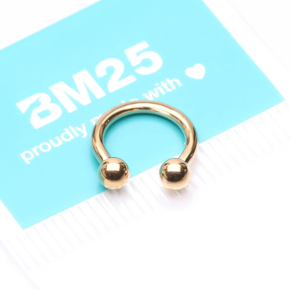 Pure24K Implant Grade Titanium Internally Threaded Horseshoe Barbell - Image 5