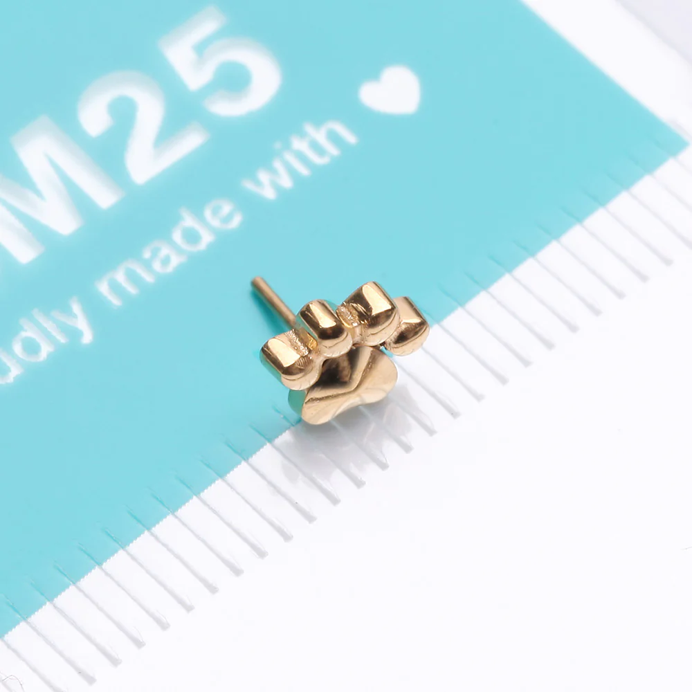 Pure24K Implant Grade Titanium OneFit Threadless Adorable Paw Top Part - Image 5