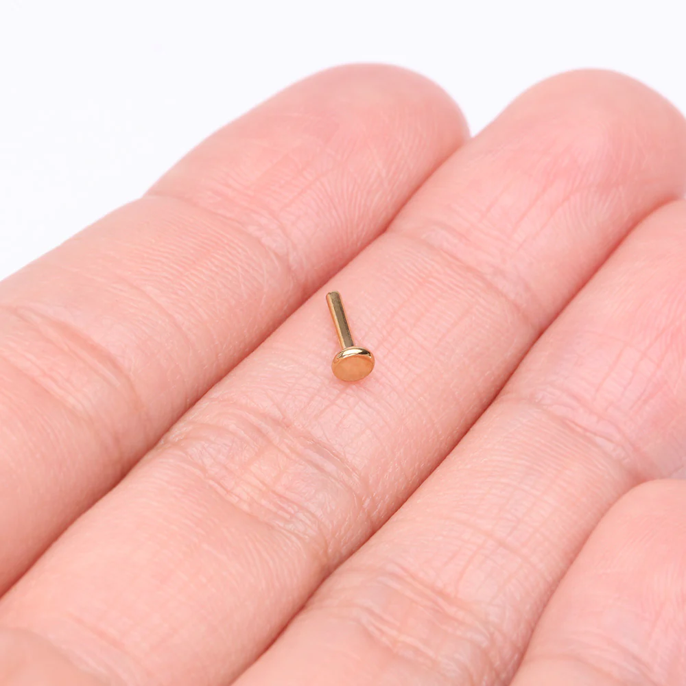 Pure24K Implant Grade Titanium OneFit Threadless Flat Back Stud Labret Bar Part - Image 3