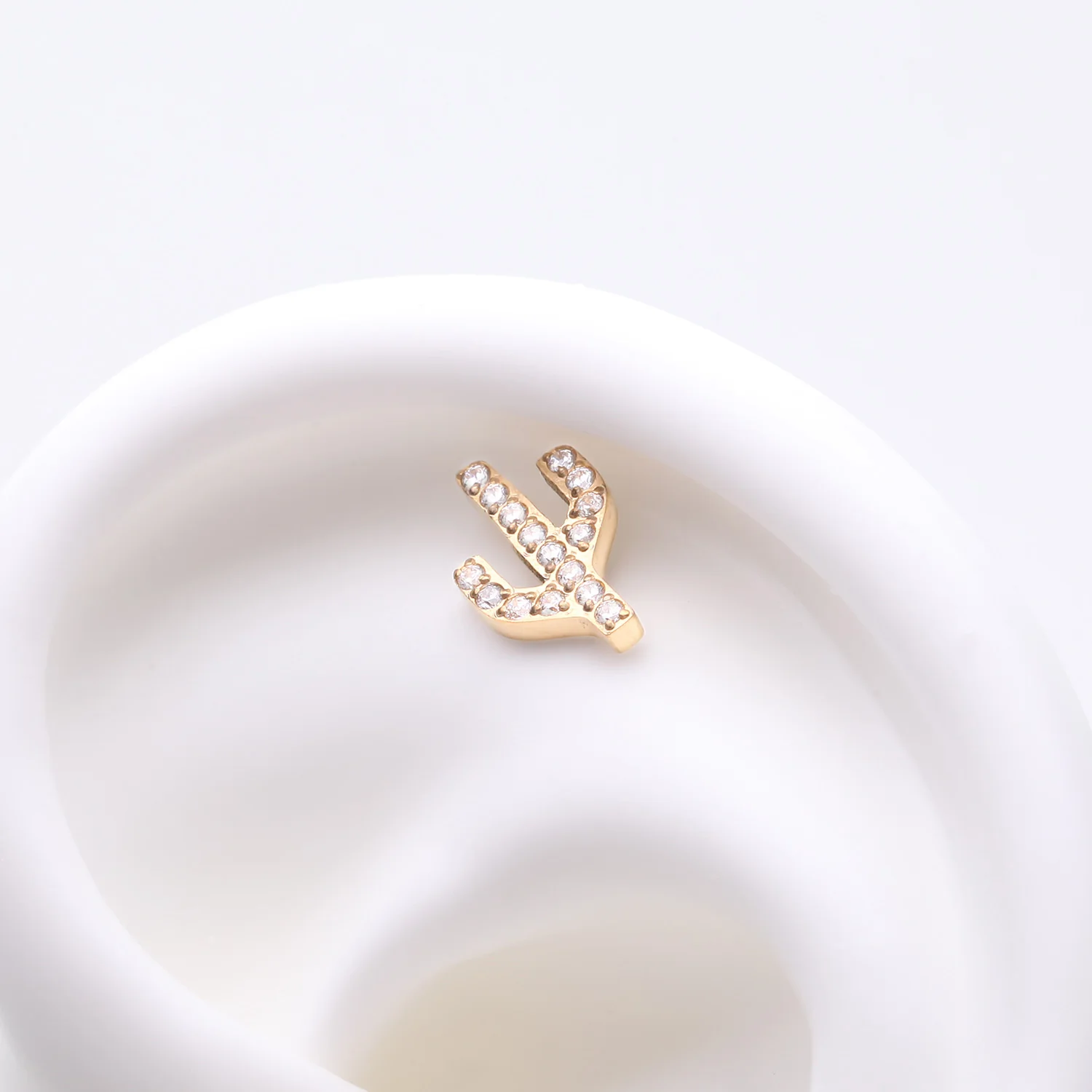 Pure24K Implant Grade Titanium OneFit Threadless Sparkle Cactus Multi-Gem Top Part - Image 2