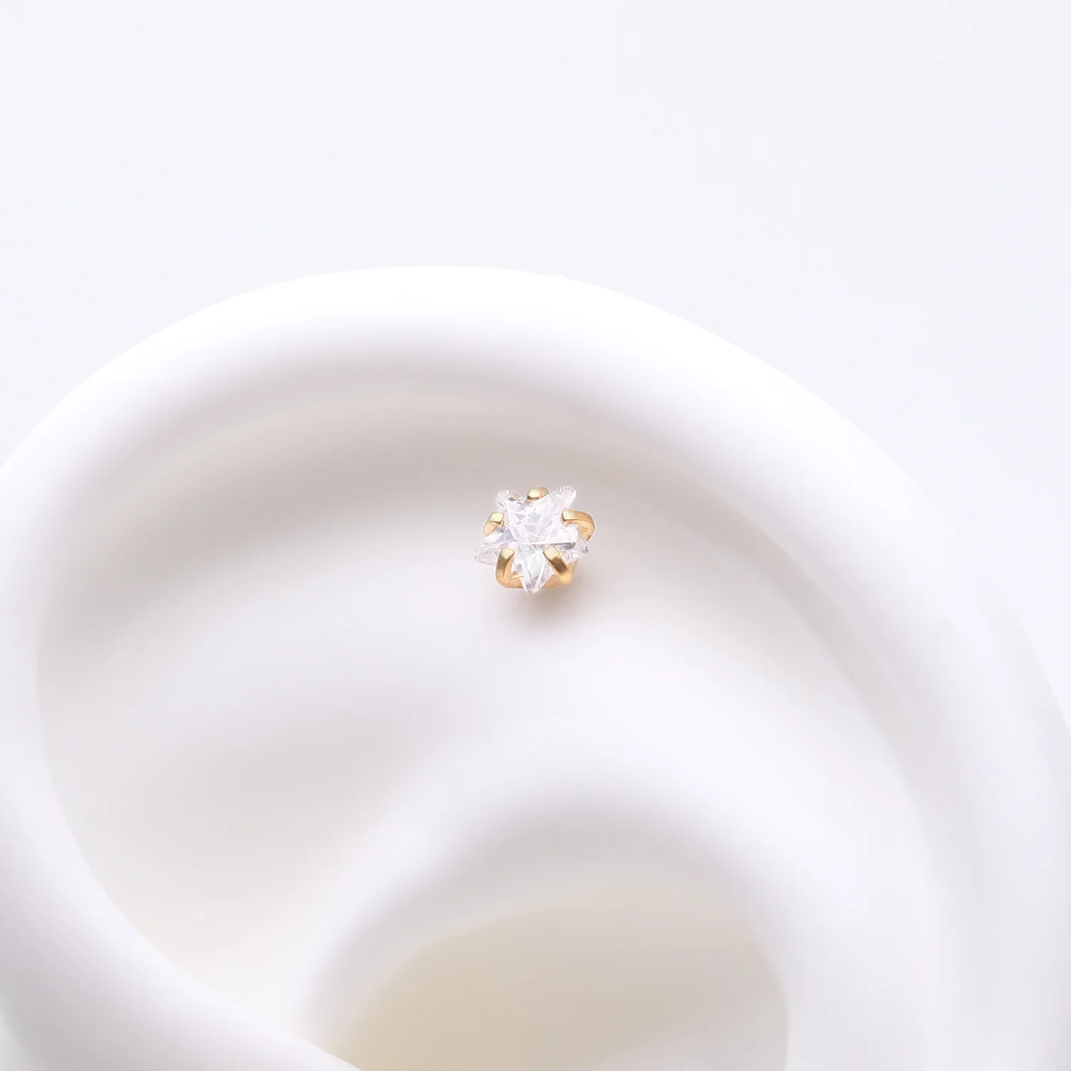 Pure24K Implant Grade Titanium OneFit Threadless Star Gem Sparkle Prong Top Part - Image 2