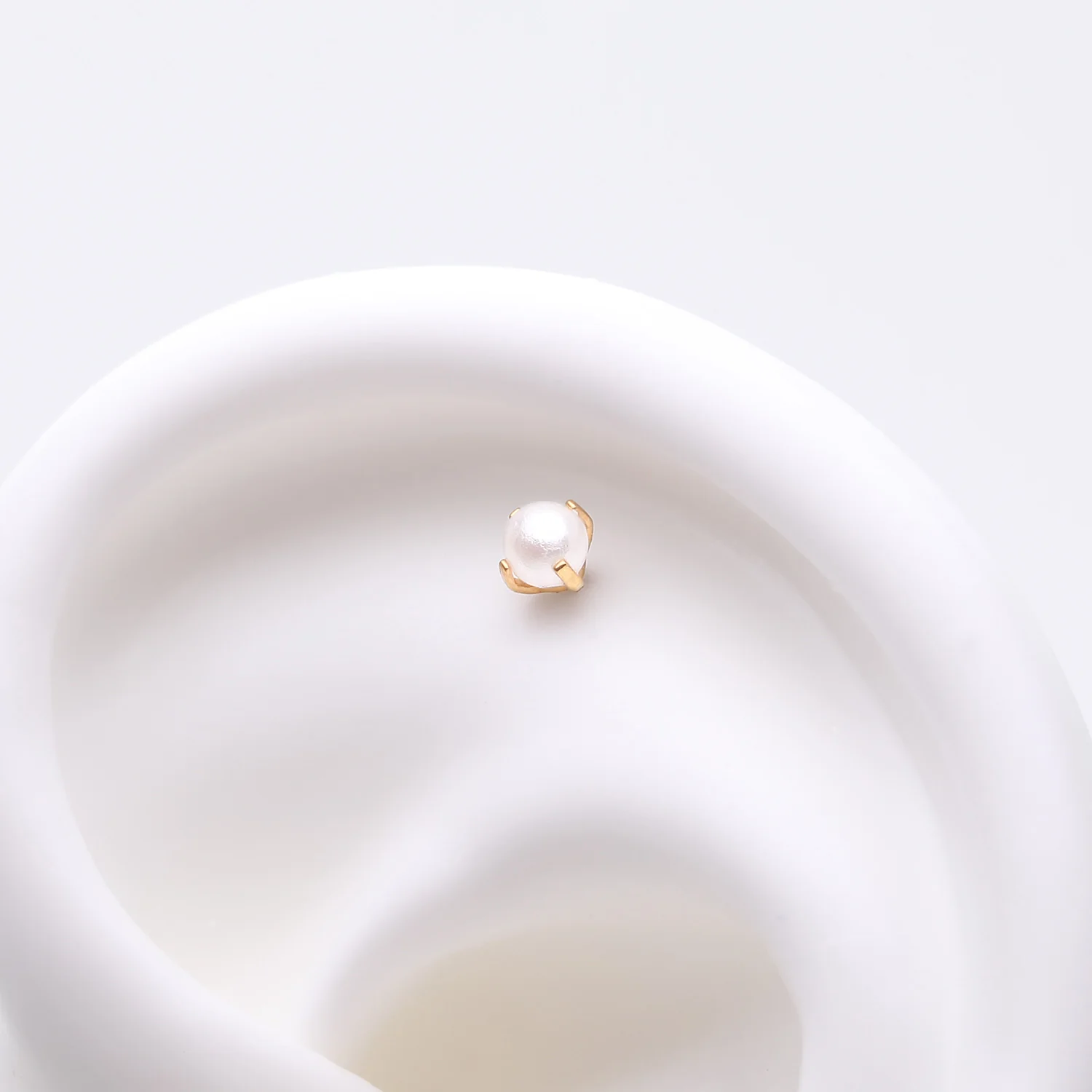 Pure24K Implant Grade Titanium OneFit Threadless Swarovski Pearl Top Part - Image 2