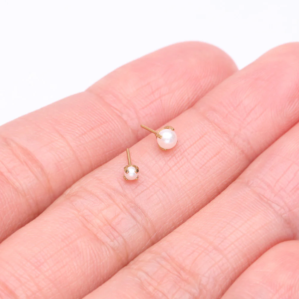 Pure24K Implant Grade Titanium OneFit Threadless Swarovski Pearl Top Part - Image 4