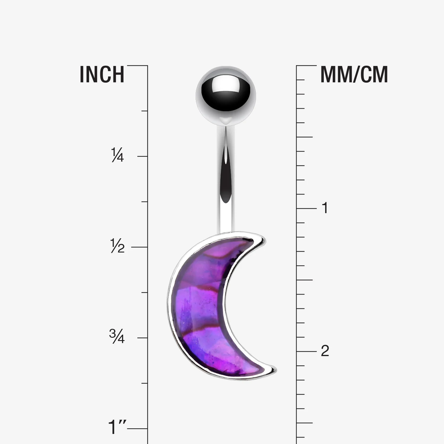 Purple Daze Crescent Moon Belly Button Ring - Image 2