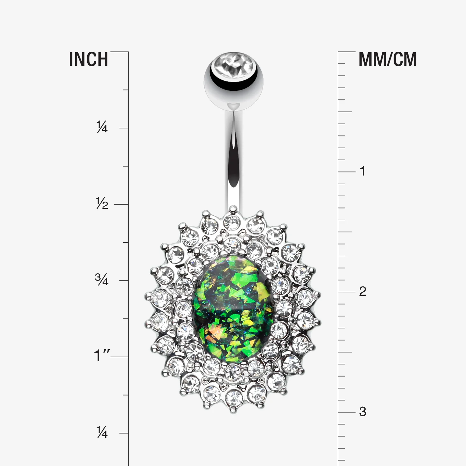 Radiant Opal Sparkle Belly Button Ring - Image 2