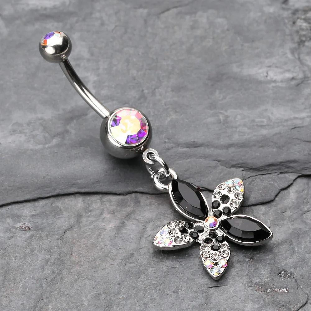 Radiant Spring Beauty Flower Belly Button Ring - Image 3