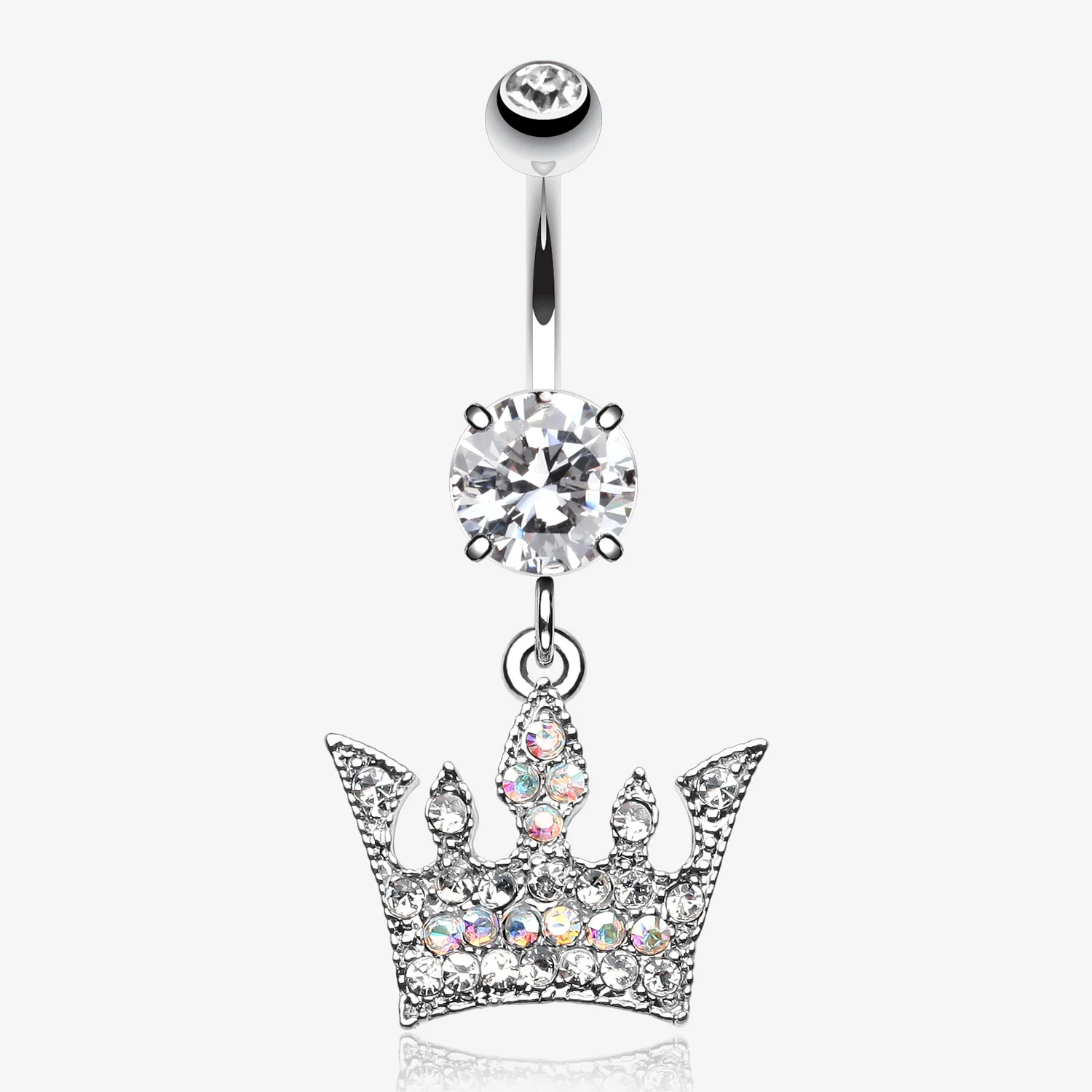 Regal Crown Belly Button Ring