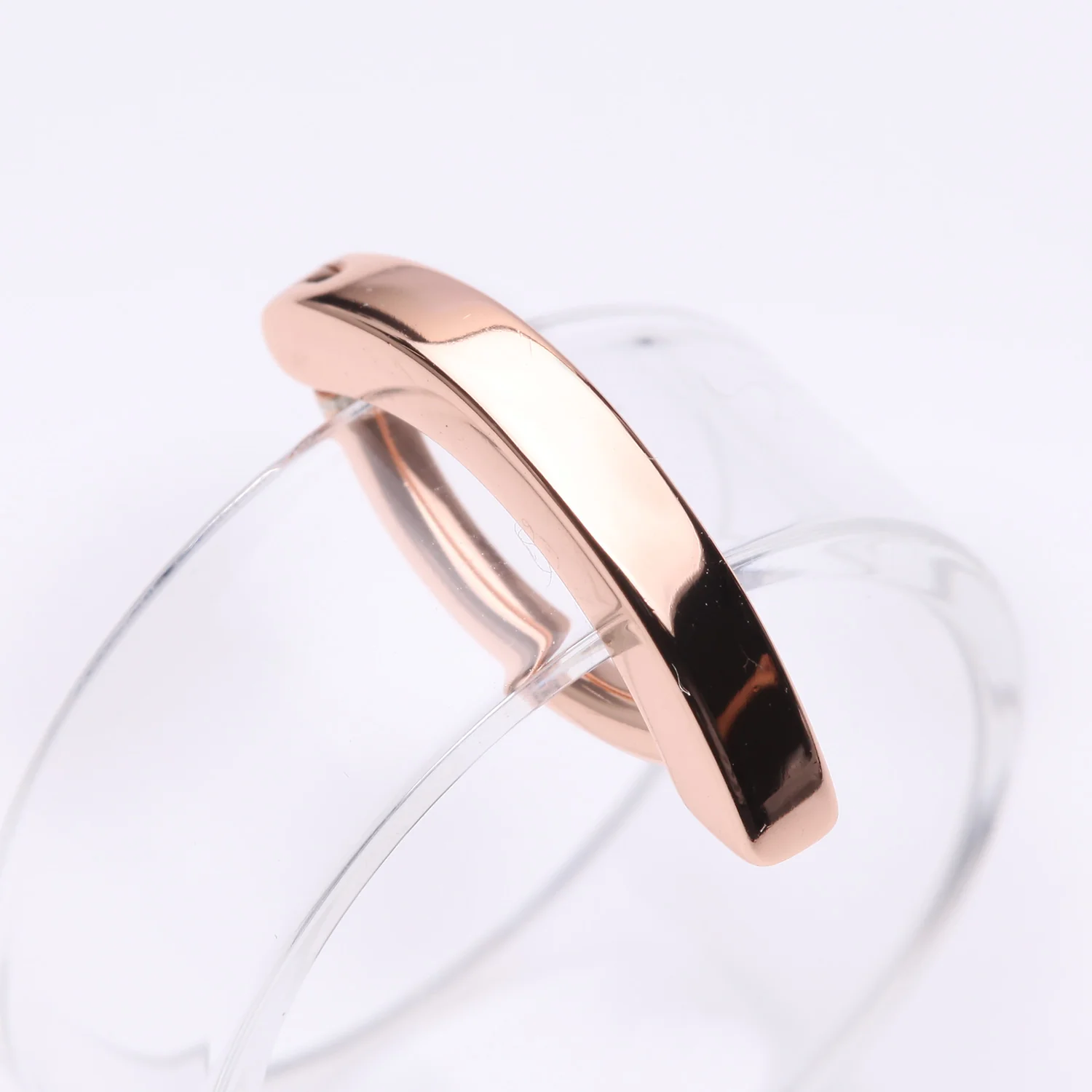 Rose Gold Classic Minimalist Steel Curved Bar Clicker - Image 2