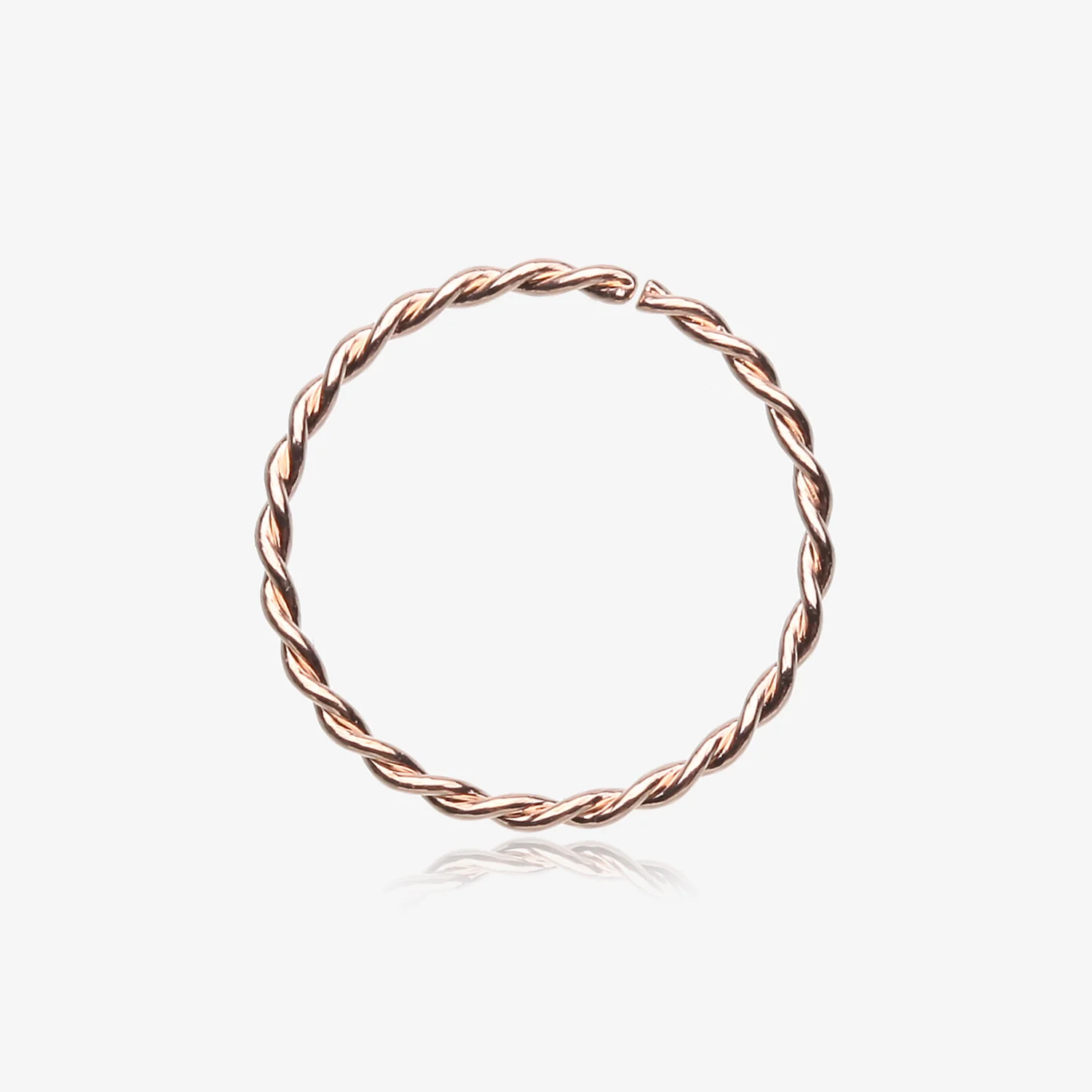Rose Gold Classic Twist Wire Steel Bendable Hoop Ring
