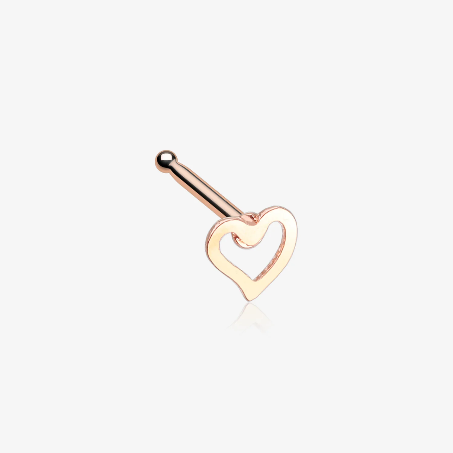 Rose Gold Dainty Heart Icon Nose Stud Ring