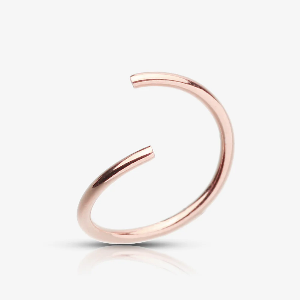 Rose Gold PVD Basic Steel Bendable Hoop Ring - Image 3