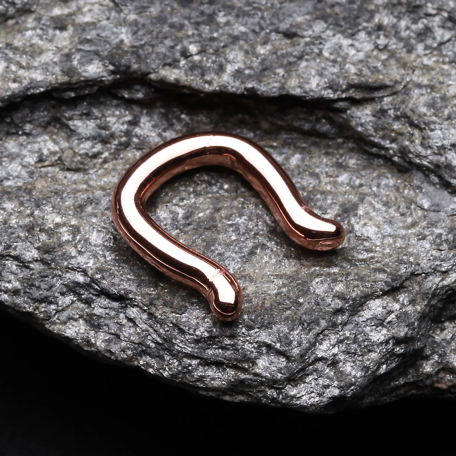 Rose Gold PVD Steel Septum Ring - Image 2