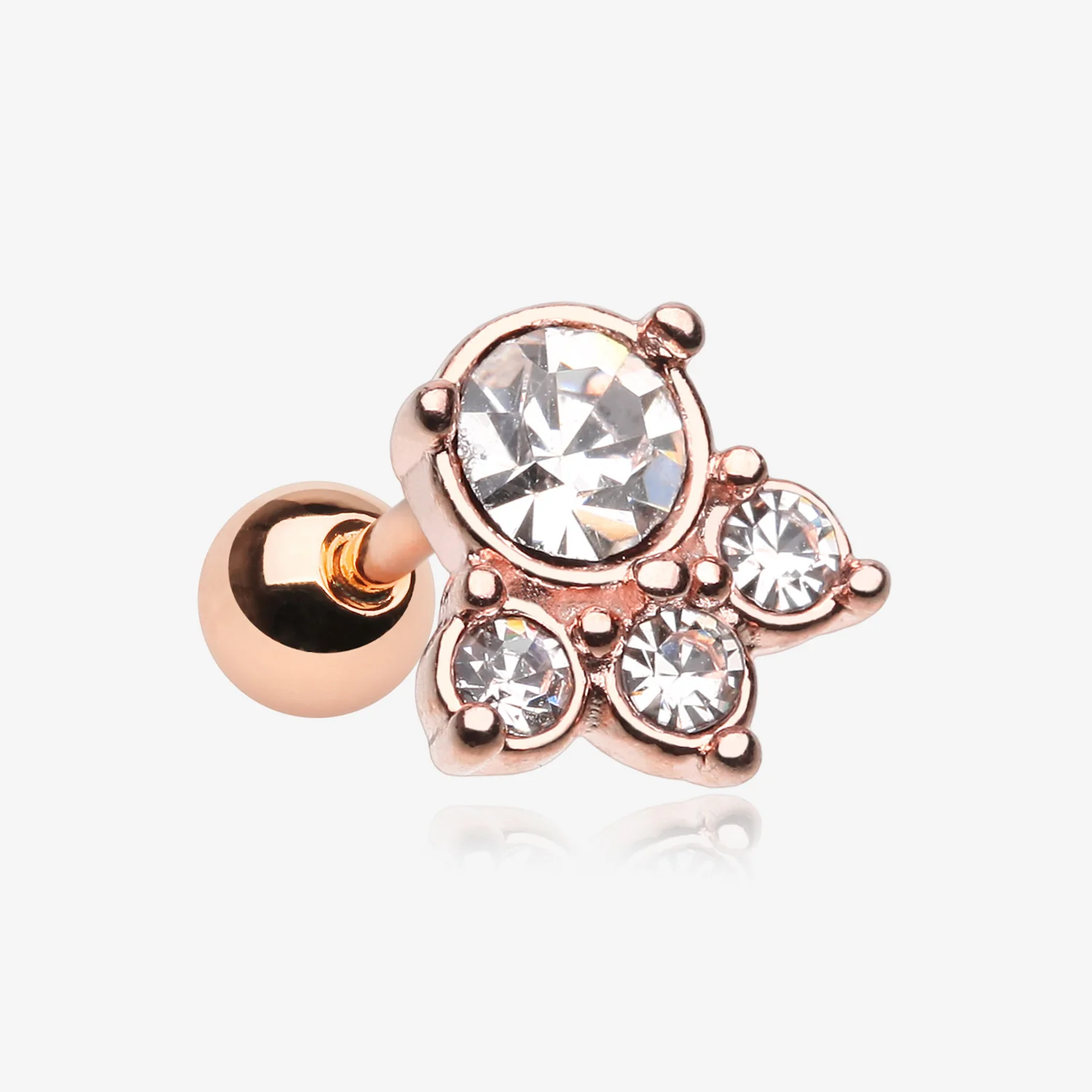 Rose Gold Royal Majestic Cartilage Tragus Earring