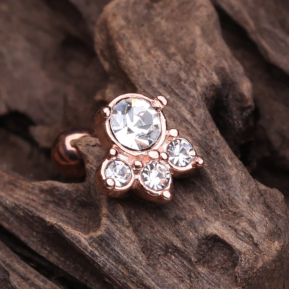 Rose Gold Royal Majestic Cartilage Tragus Earring - Image 3