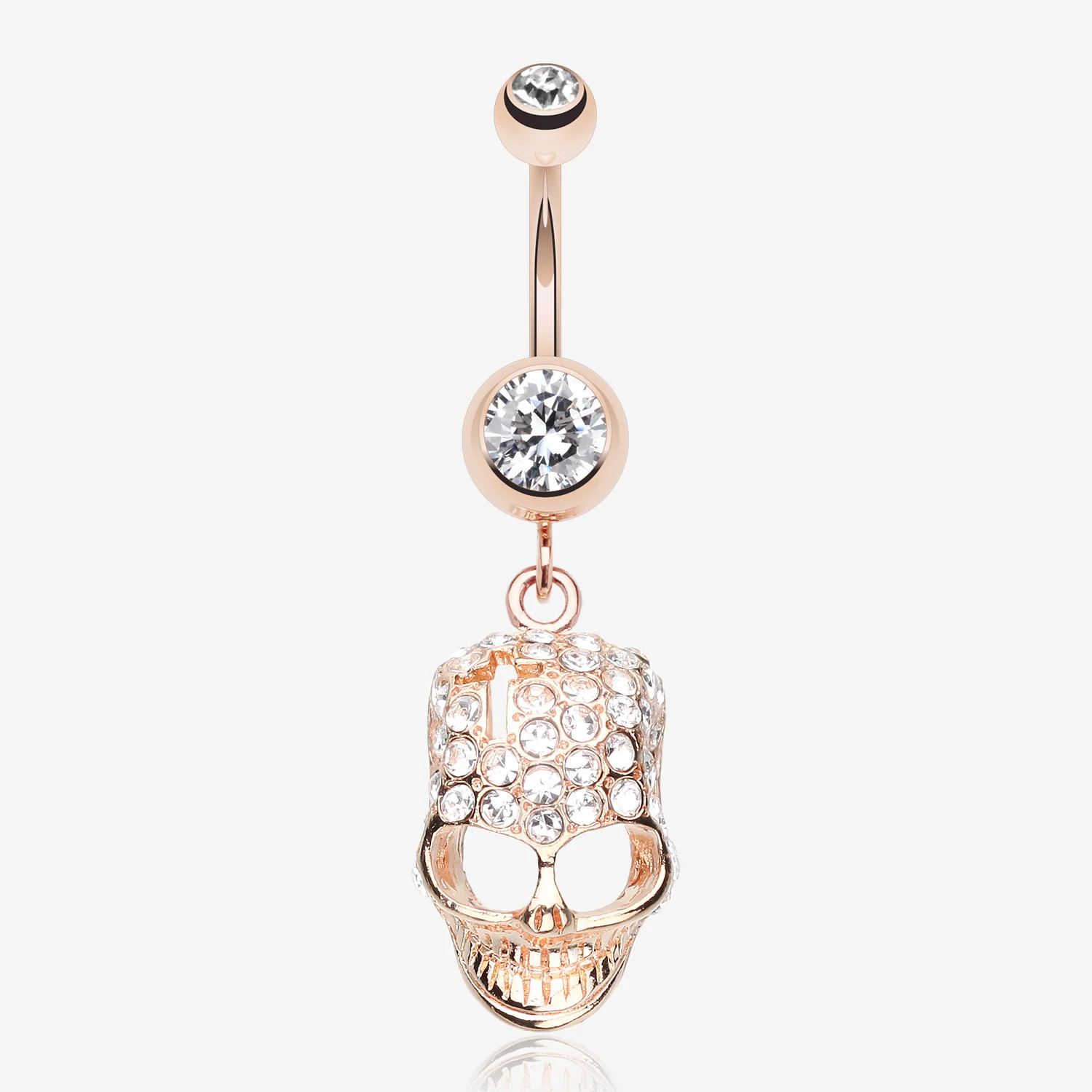 Rose Gold Skull Fury Belly Button Ring