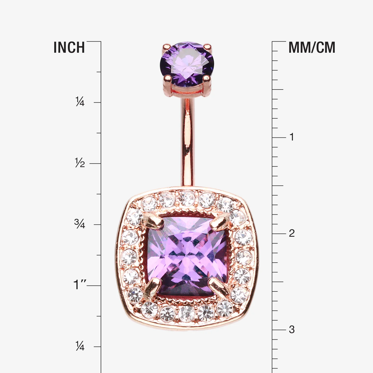 Rose Gold Sparkle Essentia Belly Button Ring - Image 2