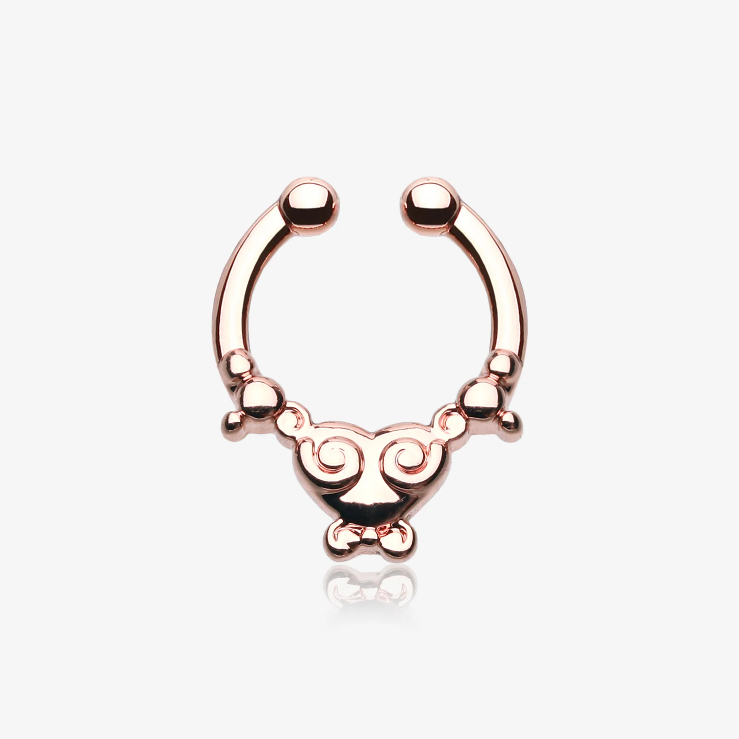 Rose Gold Tribal Saia Fake Septum Clip-On Ring