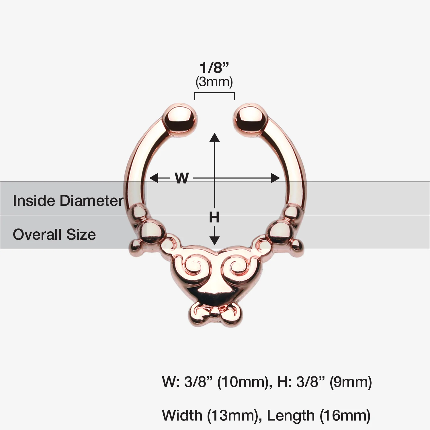 Rose Gold Tribal Saia Fake Septum Clip-On Ring - Image 2