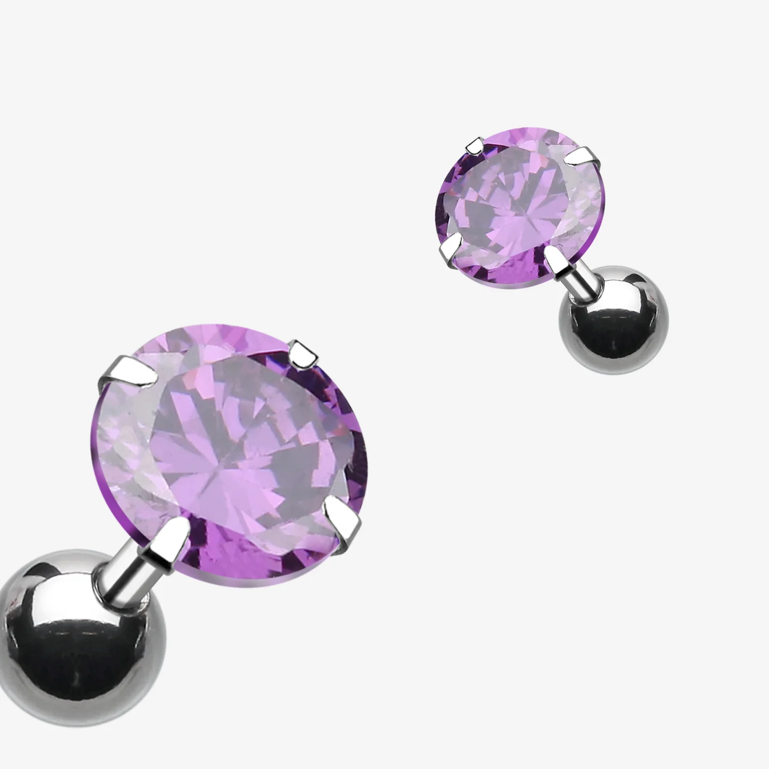 Round Gem Crystal Cartilage Earring - Image 2