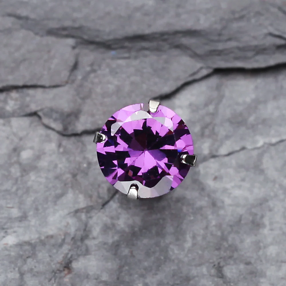 Round Gem Crystal Cartilage Earring - Image 3