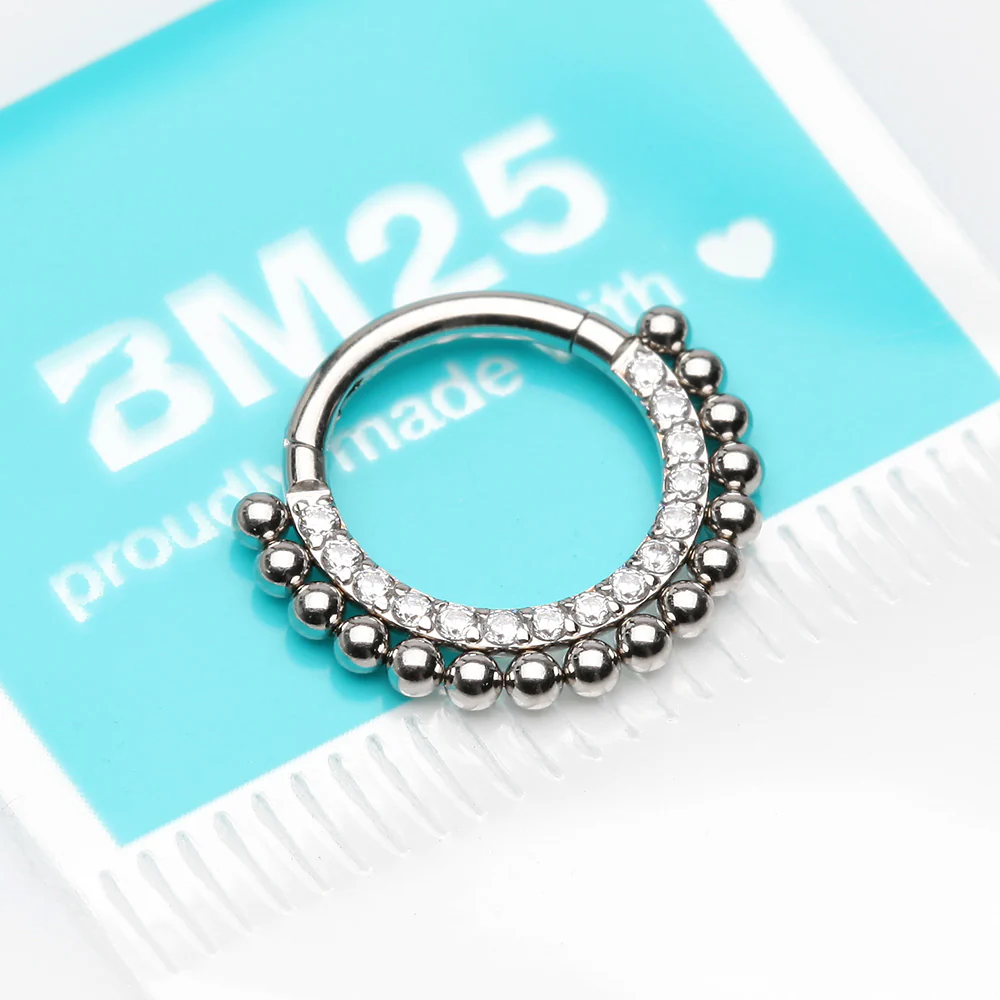 Royal Bali Beads Arc Sparkle Seamless Clicker Hoop Ring - Image 3