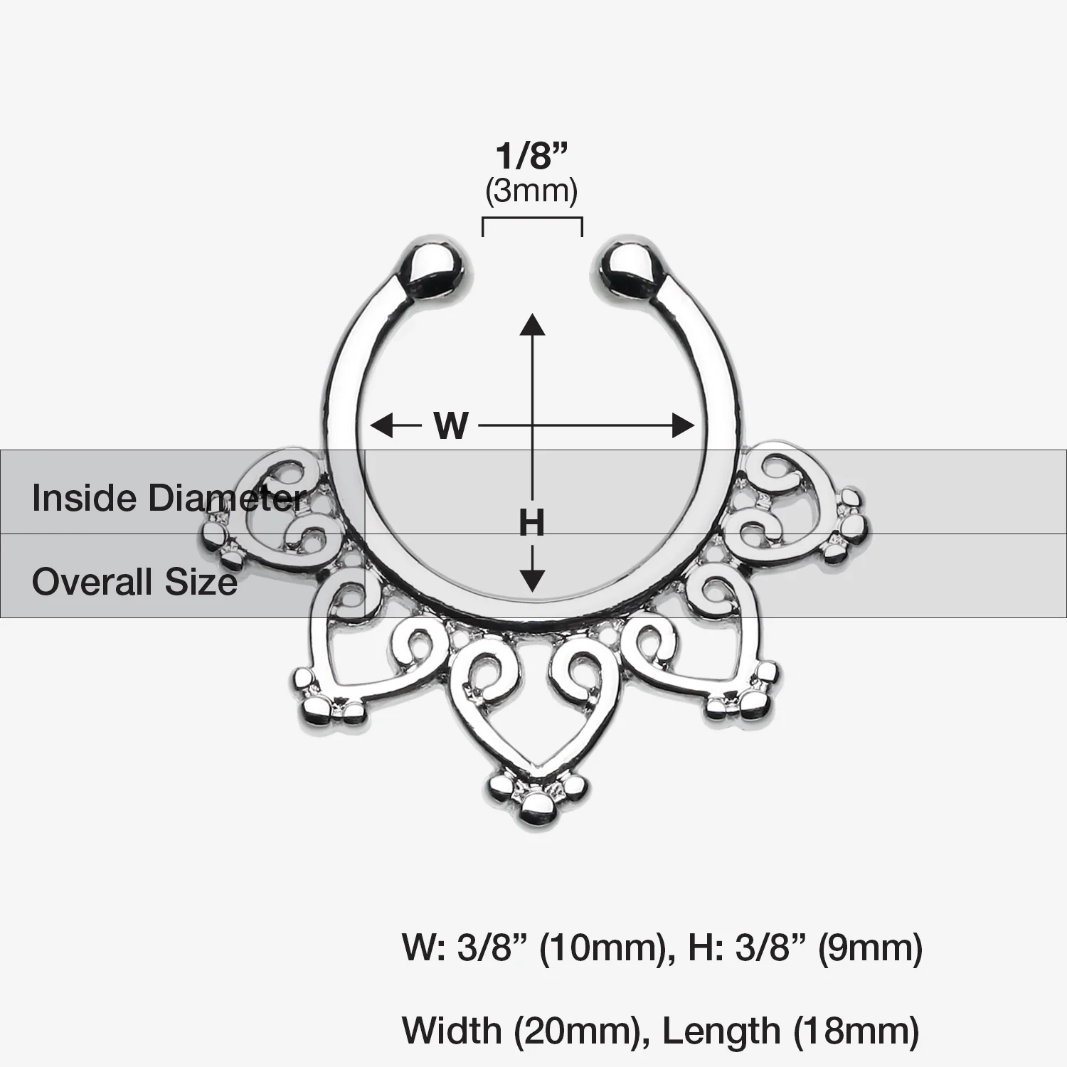 Royal Bliss Filigree Fake Septum Clip-On Ring - Image 2