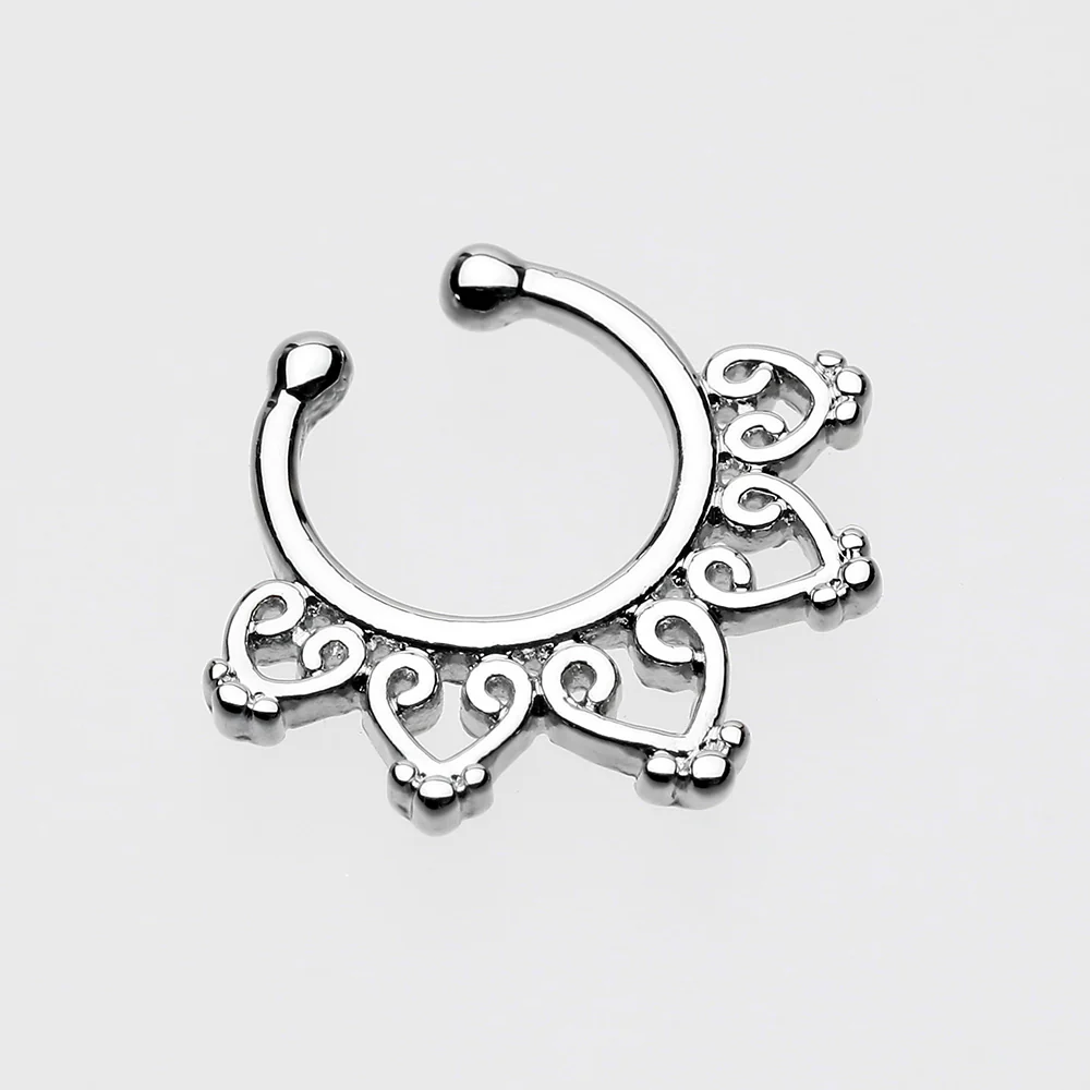 Royal Bliss Filigree Fake Septum Clip-On Ring - Image 3