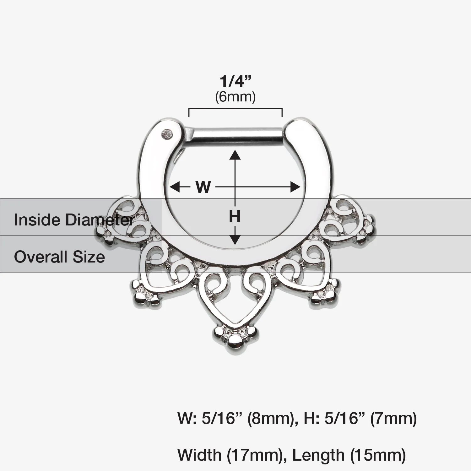 Royal Bliss Filigree Septum Clicker - Image 2