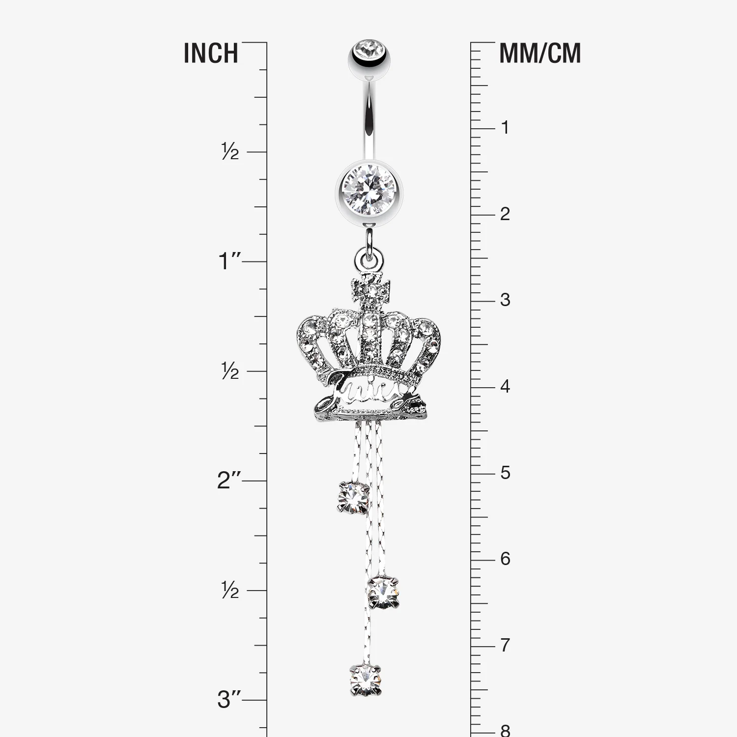 Royal Crown Sparkle Belly Ring - Image 2