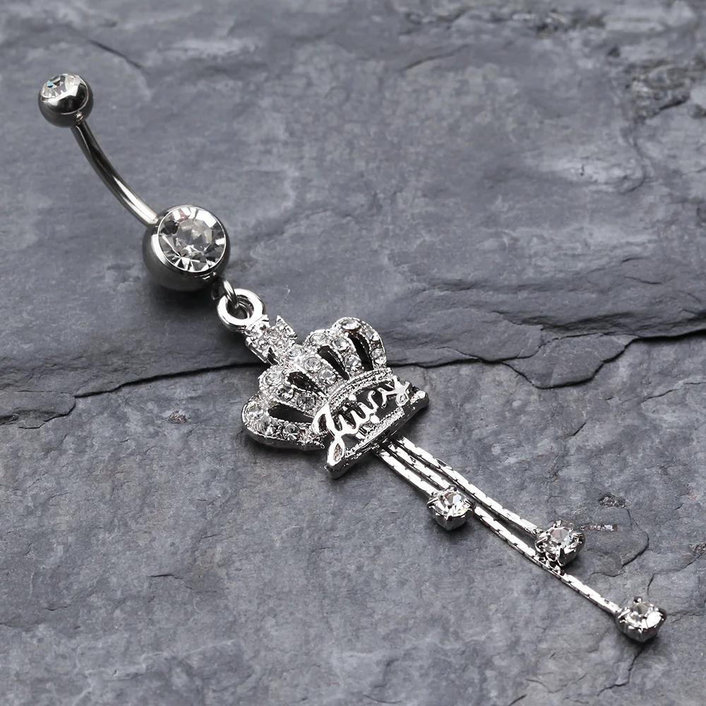 Royal Crown Sparkle Belly Ring - Image 3