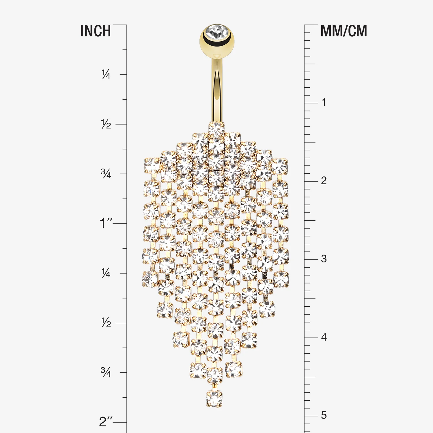 Shimmering Golden Array Belly Button Ring - Image 2