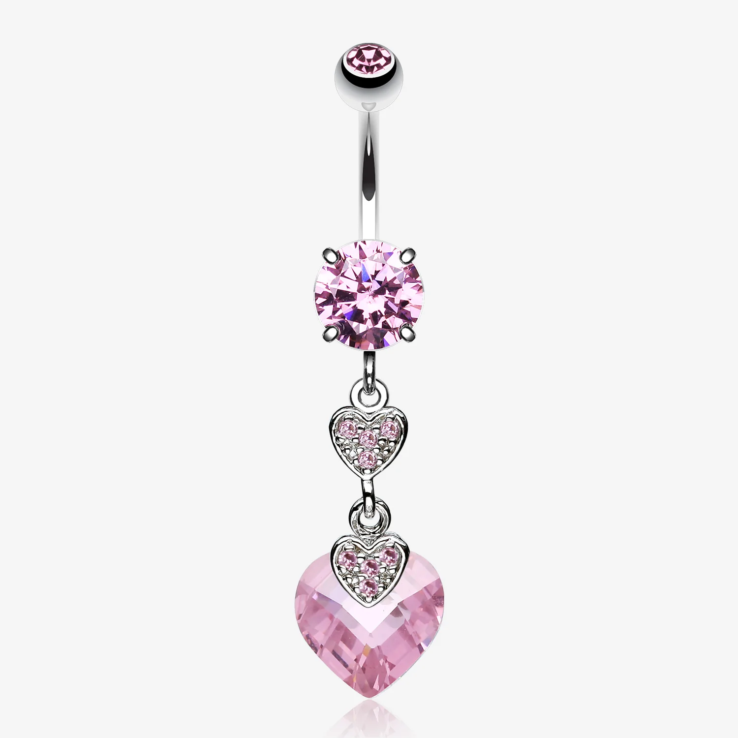 Shimmering Hearts Belly Ring