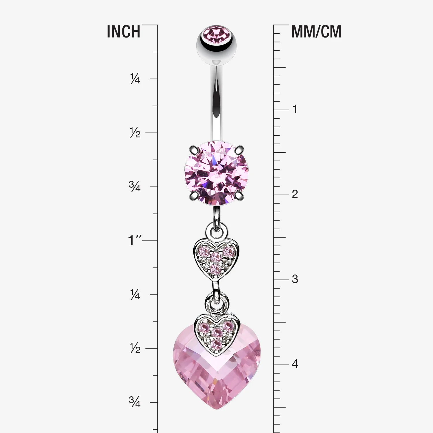 Shimmering Hearts Belly Ring - Image 2