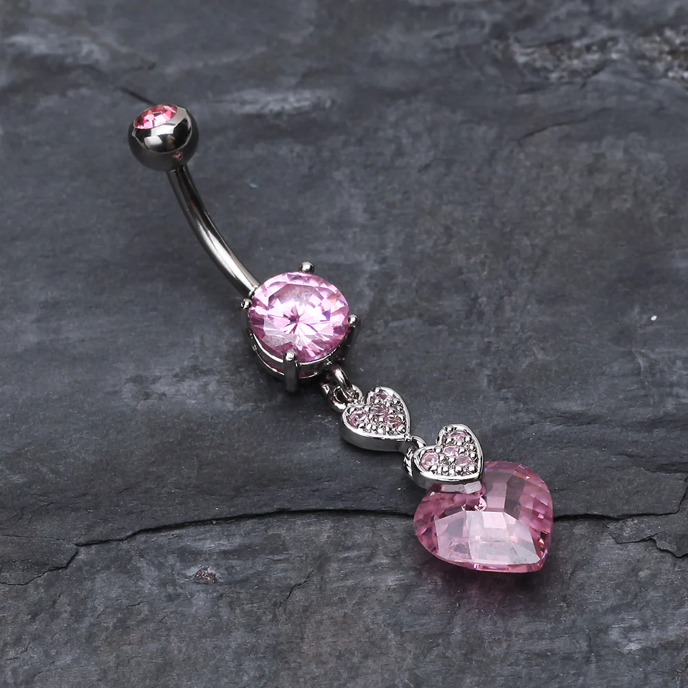 Shimmering Hearts Belly Ring - Image 3