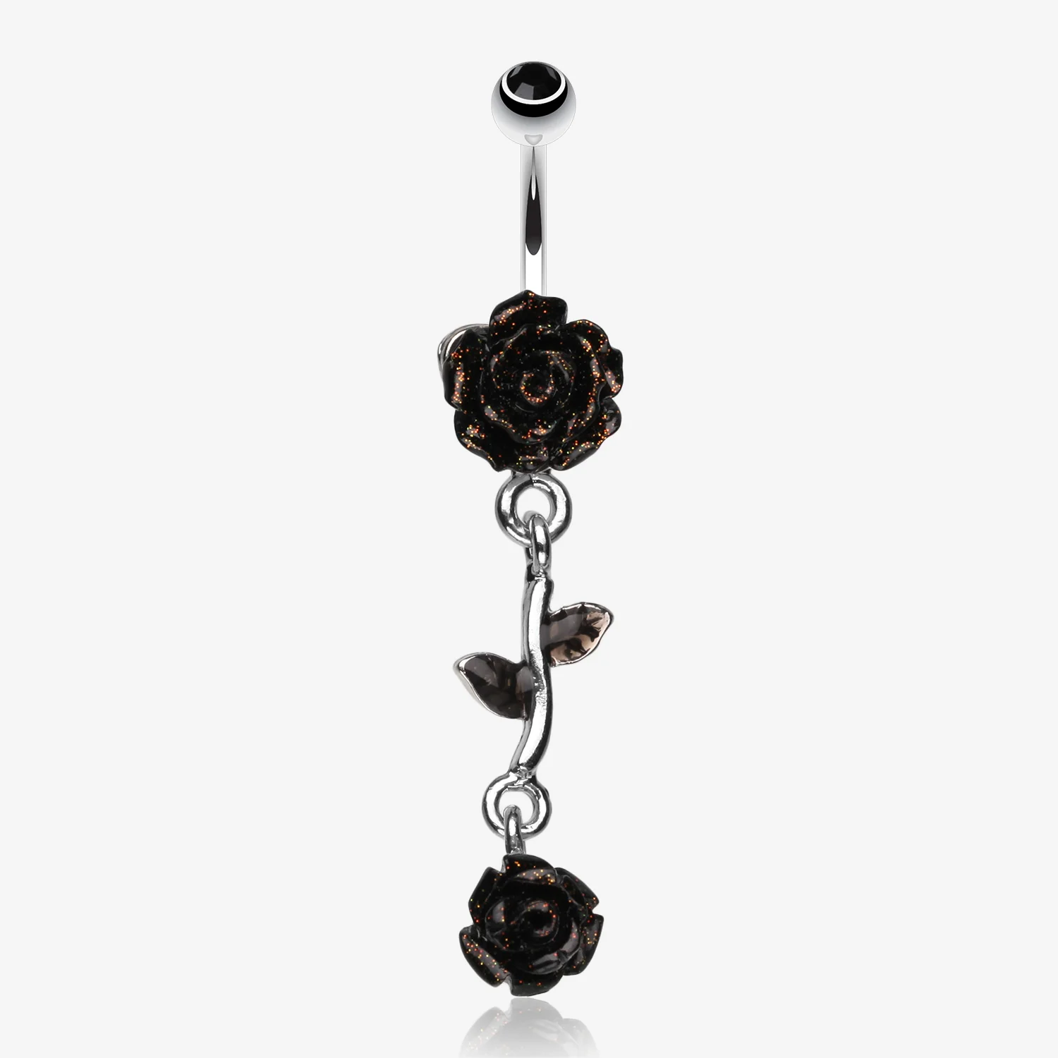 Shimmering Rose Vine Belly Ring