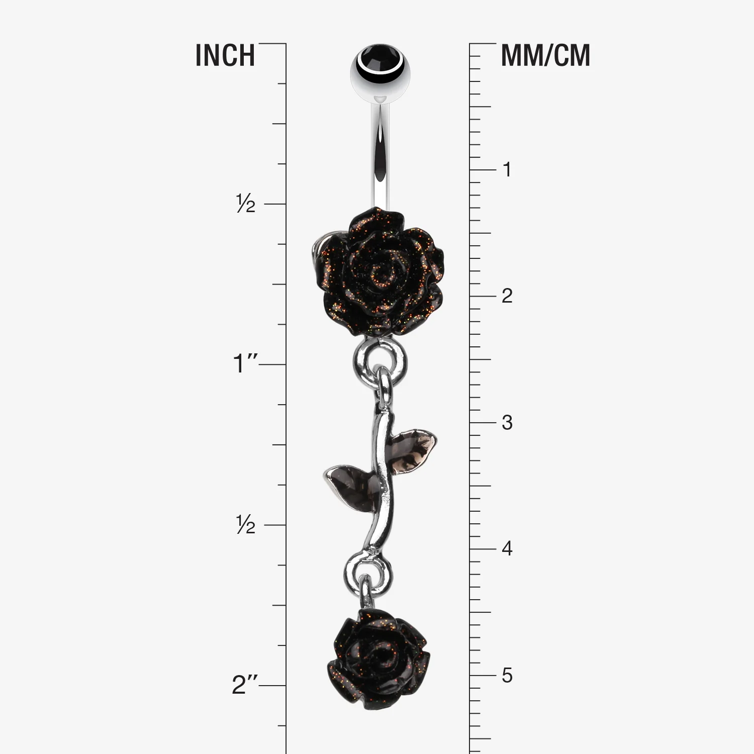Shimmering Rose Vine Belly Ring - Image 2