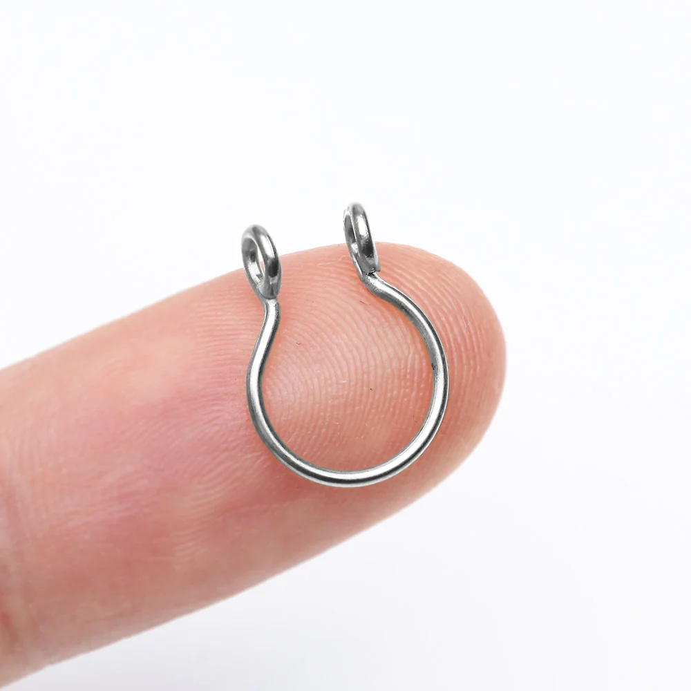 Simple Loop Steel Non-Piercing Fake Septum Ring - Image 4