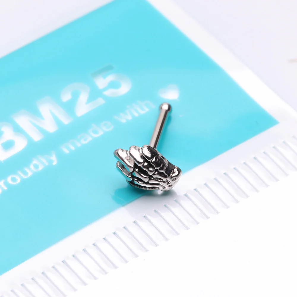 Skeleton Hand of Death Nose Stud Ring - Image 3