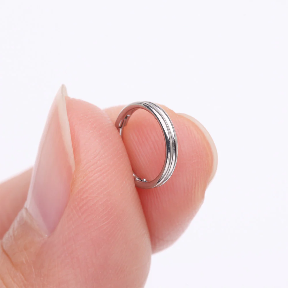 Skinny Double Layered Clicker Hoop Ring - Image 3
