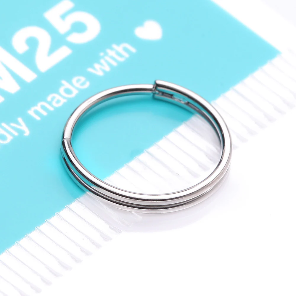 Skinny Double Layered Clicker Hoop Ring - Image 5