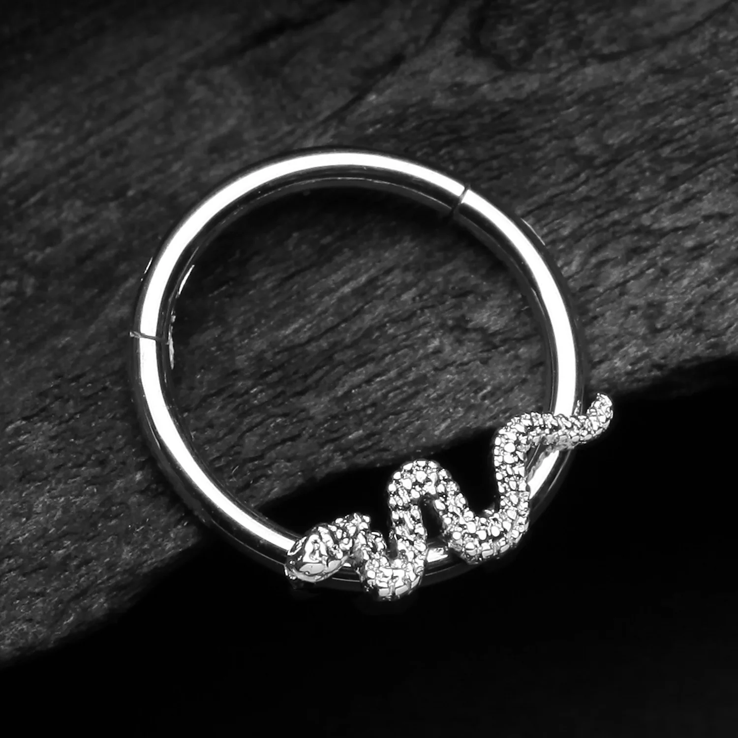 Snake Swiggle Clicker Hoop Ring - Image 2