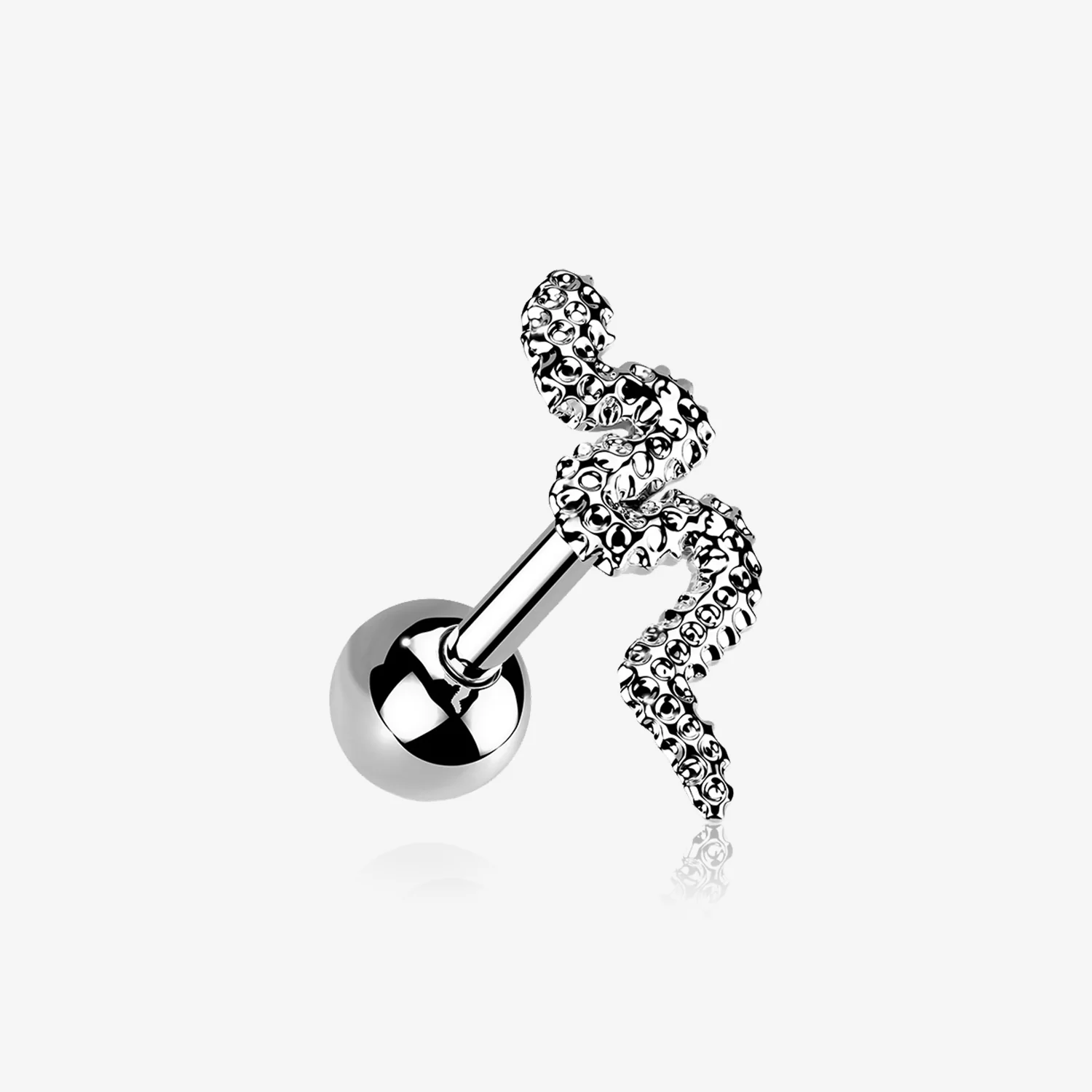 Snake Swiggle Steel Cartilage Tragus Barbell Stud